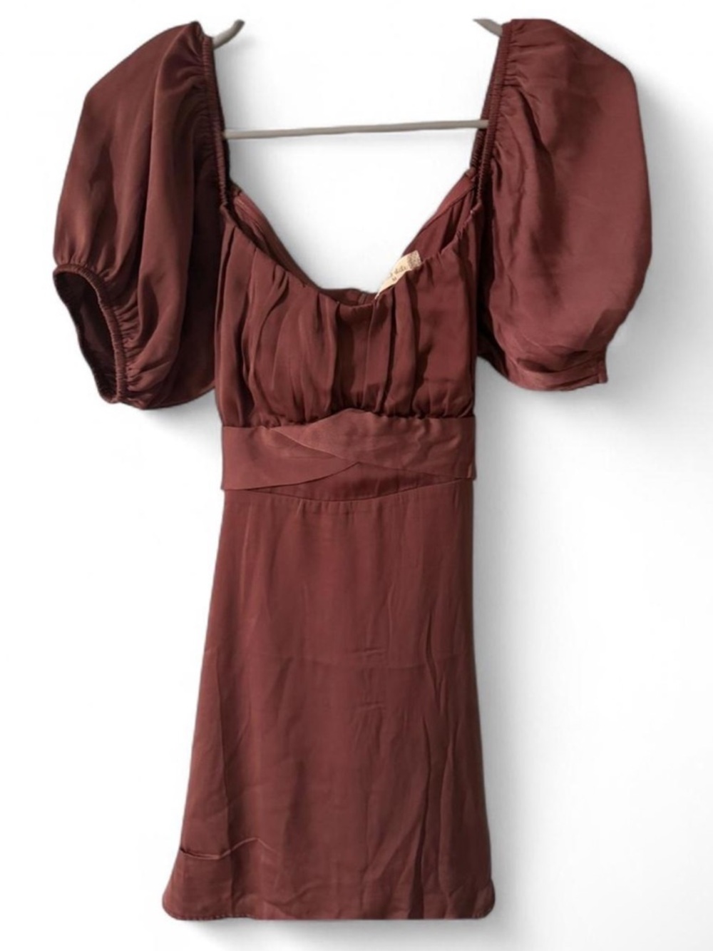 Altar'd State Mauve Puff-Sleeve Mini Dress